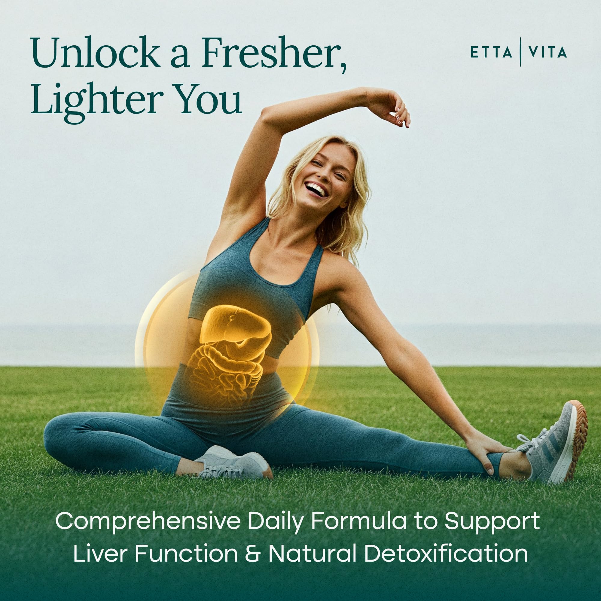 Etta Vita Chlorella Spirulina capsules promote digestive comfort.