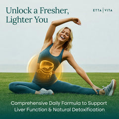 Etta Vita Chlorella Spirulina capsules promote digestive comfort.