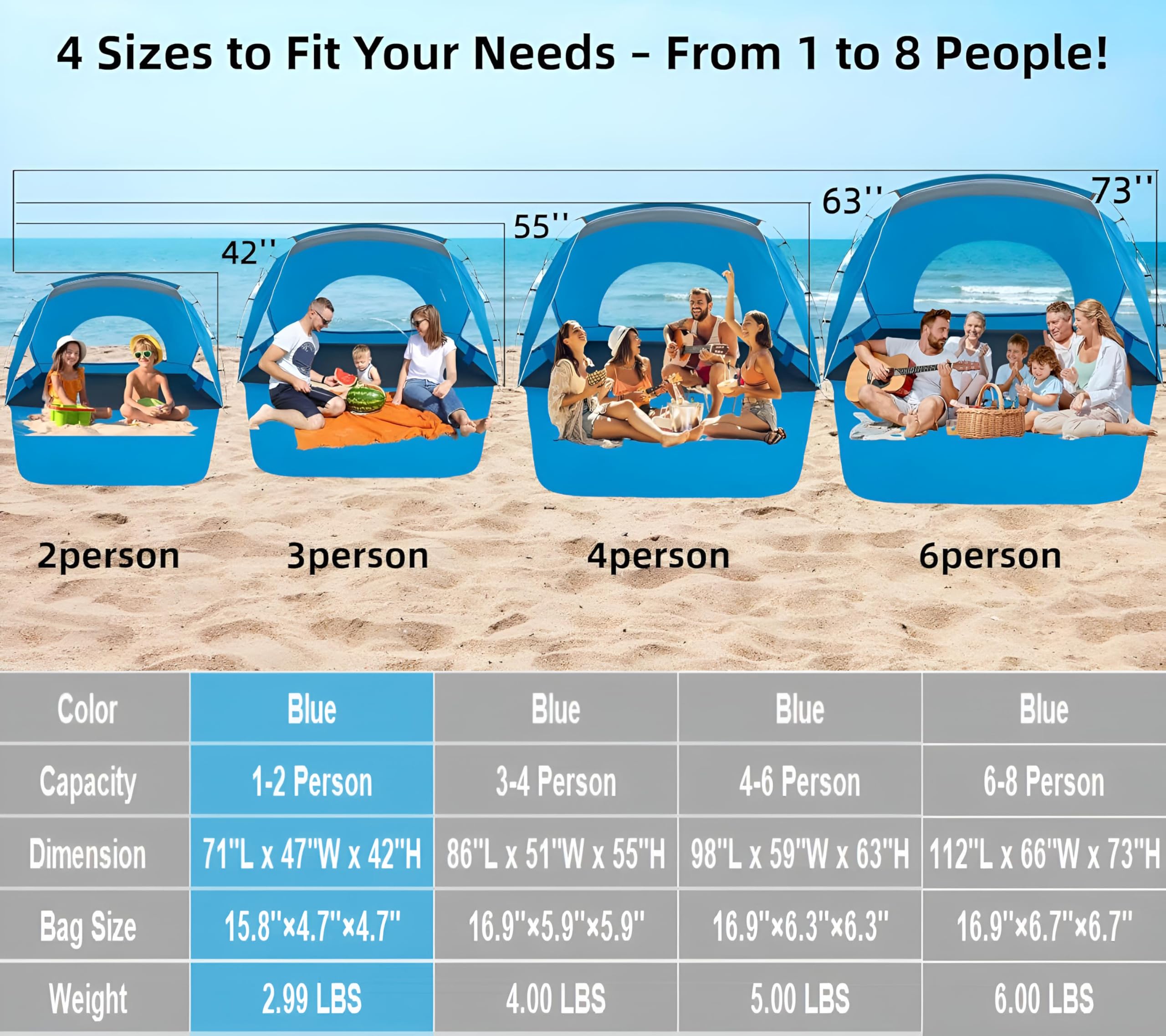 Etto Beach Tent reinforced floor resists sand and wear.