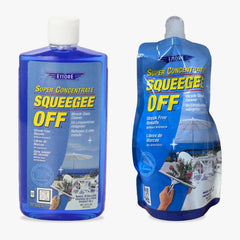 Ettore Squeegee-Off bottle pour showing eco-friendly, grease-dissolving soap in action