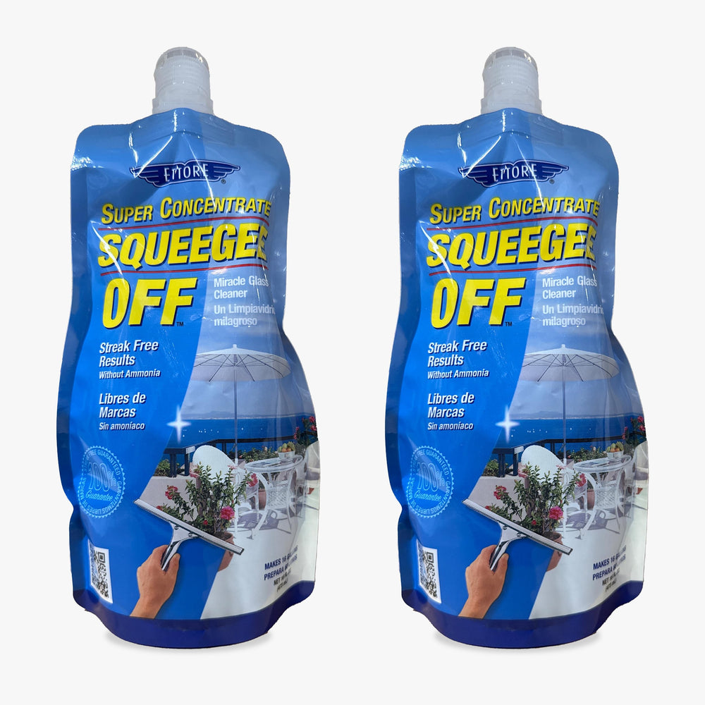Close-up of label emphasizing biodegradable and ammonia-free formula for safe window care