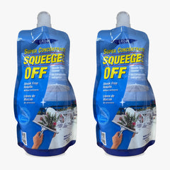 Close-up of label emphasizing biodegradable and ammonia-free formula for safe window care