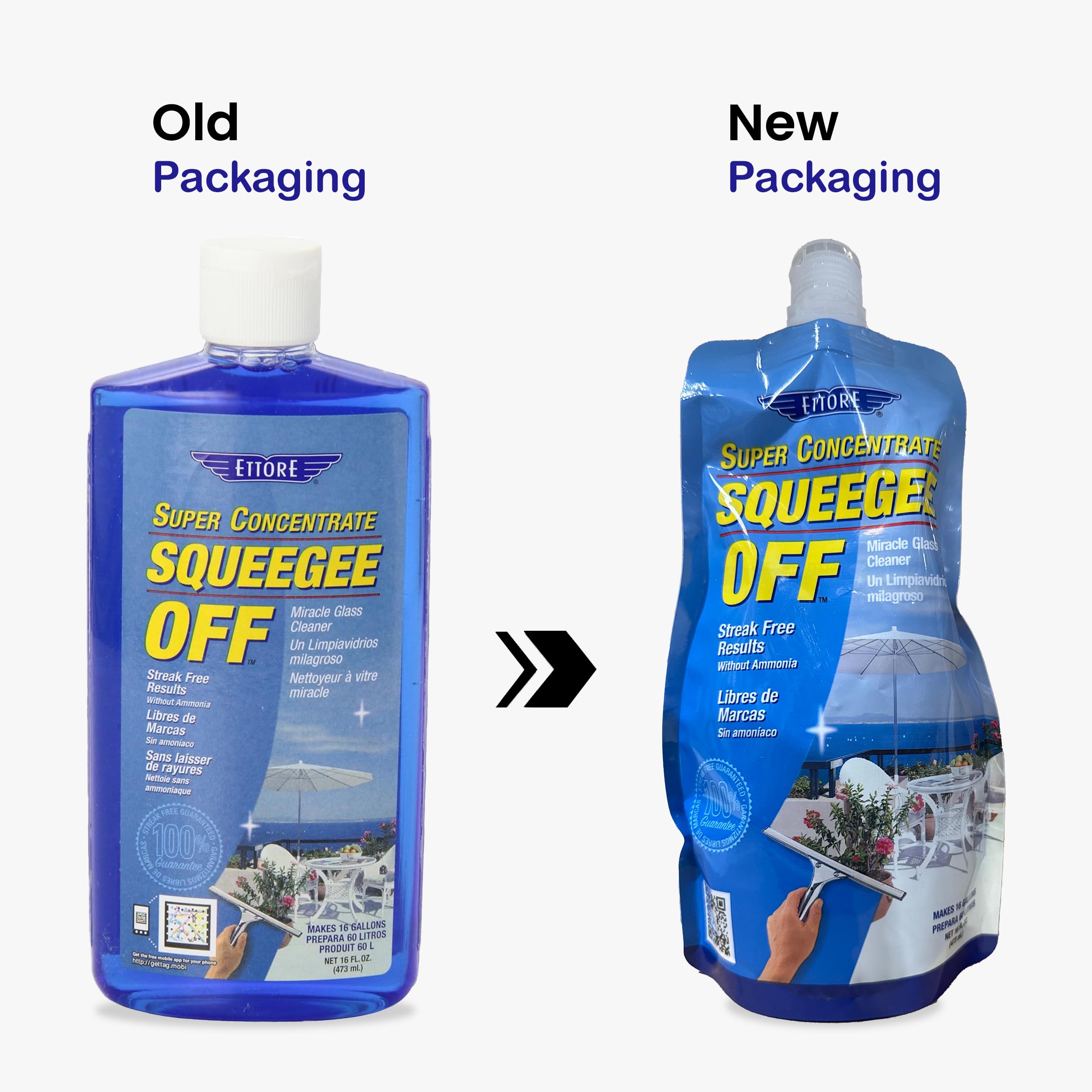 Bottle with squeegee and glass surface illustrating efficient streak-free cleaning
