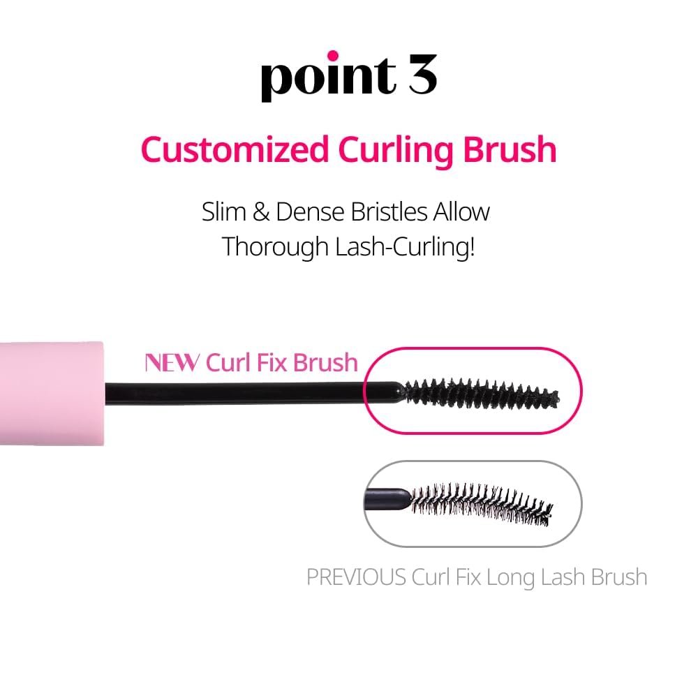 Open mascara tube showing wand and smooth, clump-free formula.