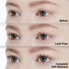 ETUDE Dr. Mascara Fixer before-after lashes show defined lift