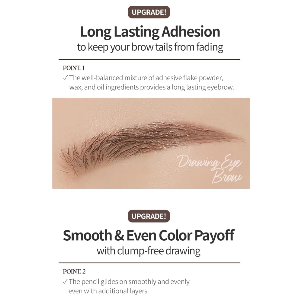 ETUDE Drawing Eye Brow triangular shape supports precise edge definition.