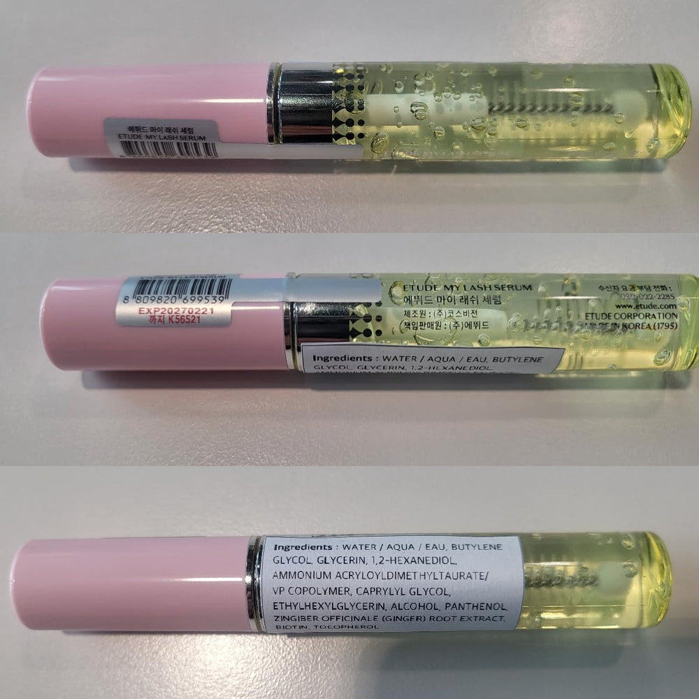 ETUDE My Lash Serum before-after preview highlighting lash conditioning potential