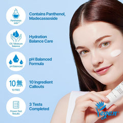 Panthenoside-madecassoside closeup highlights soothing barrier-support ingredients.