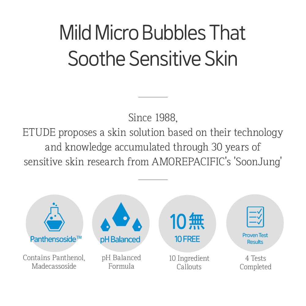 Etude SoonJung creamy foam close-up showing mild cleansing