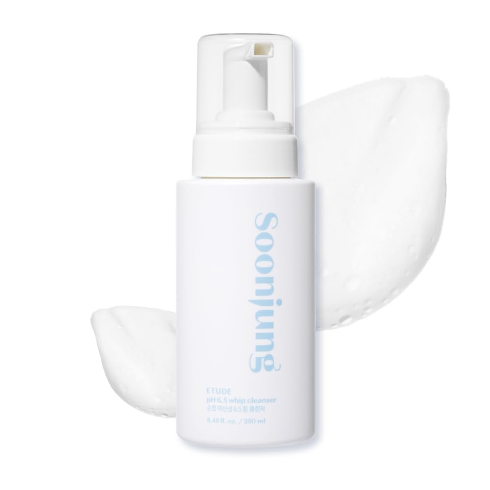 Etude SoonJung whip cleanser bottle front emphasizes gentle cleansing for sensitive skin.
