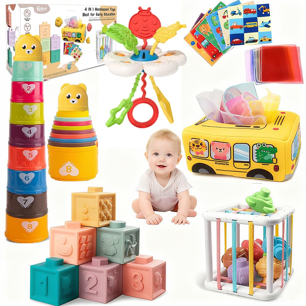 Etyat baby toys stack blocks encourage early color and shape recognition during hands-on play.