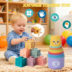 Etyat Montessori pull-string silicone toy fosters fine motor skills with engaging cause-and-effect activities.
