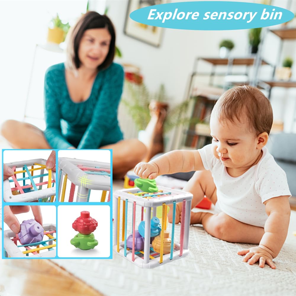 Etyat stacking blocks and shape sorter promote color, shape matching and early cognitive play.
