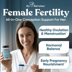 Eu Natural Conception for Her capsules offer a convenient daily dose for hormonal balance