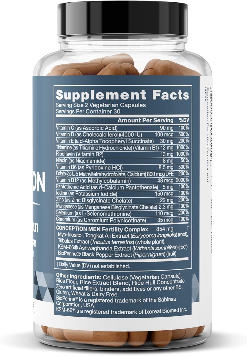 Eu Natural Conception for Him black pepper extract icon indicating enhanced absorption.