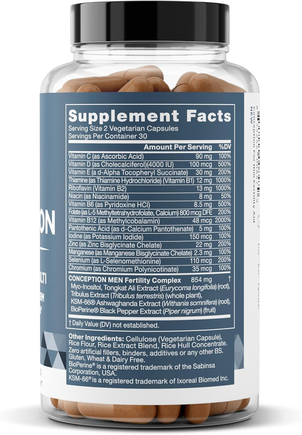 Eu Natural Conception for Him black pepper extract icon indicating enhanced absorption.