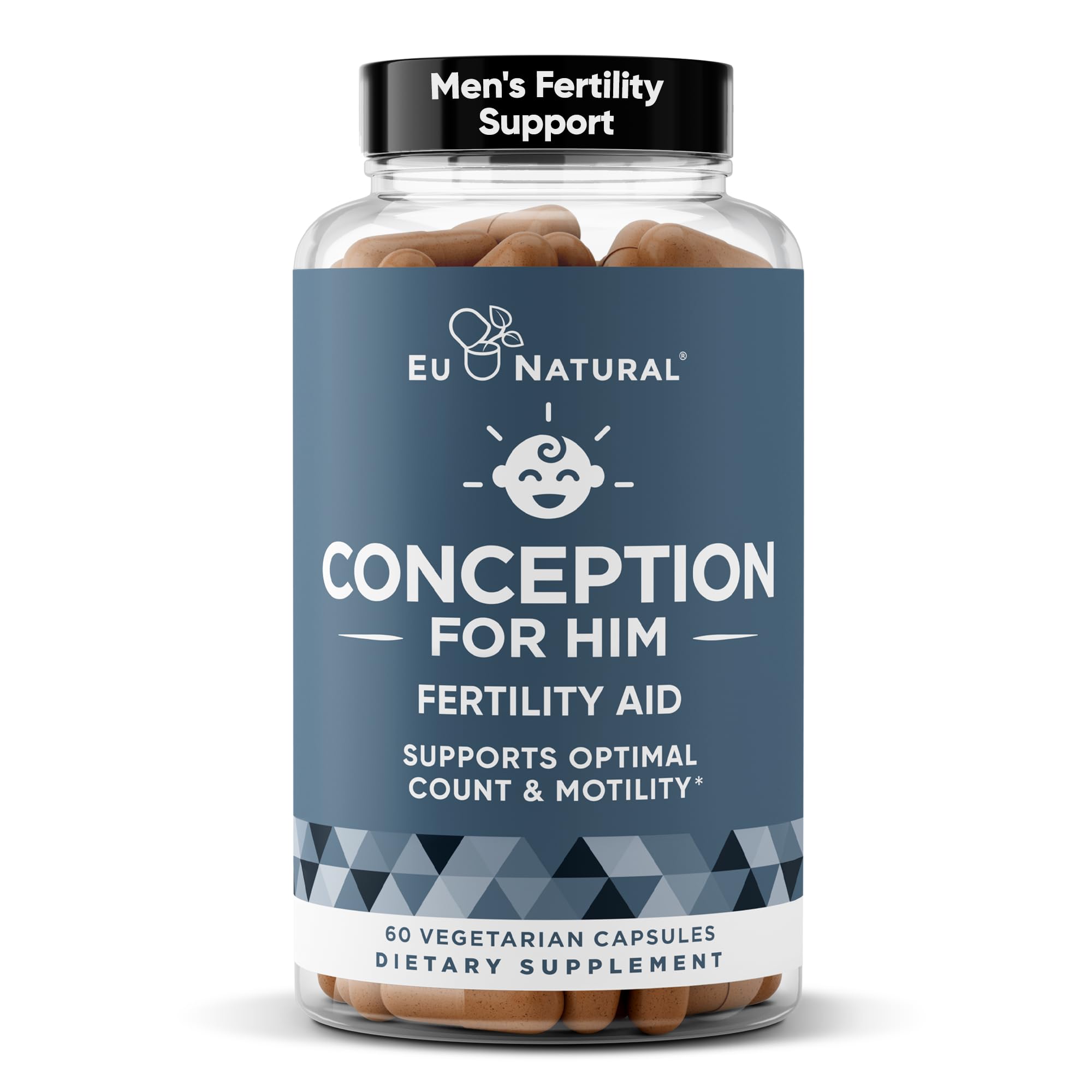 Eu Natural Conception for Him bottle front, a daily fertility supplement for men.