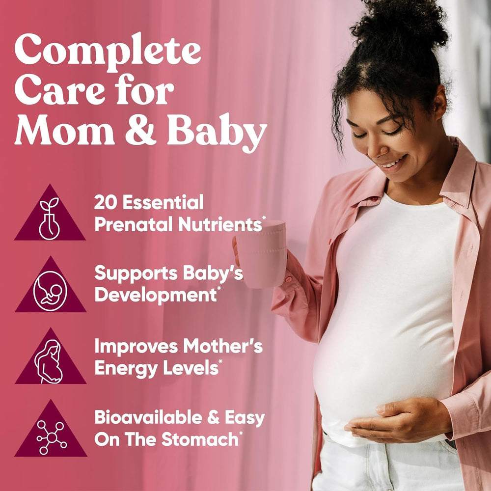 Eu Natural Glow Prenatal capsules closeup highlighting vegetarian capsules for daily use