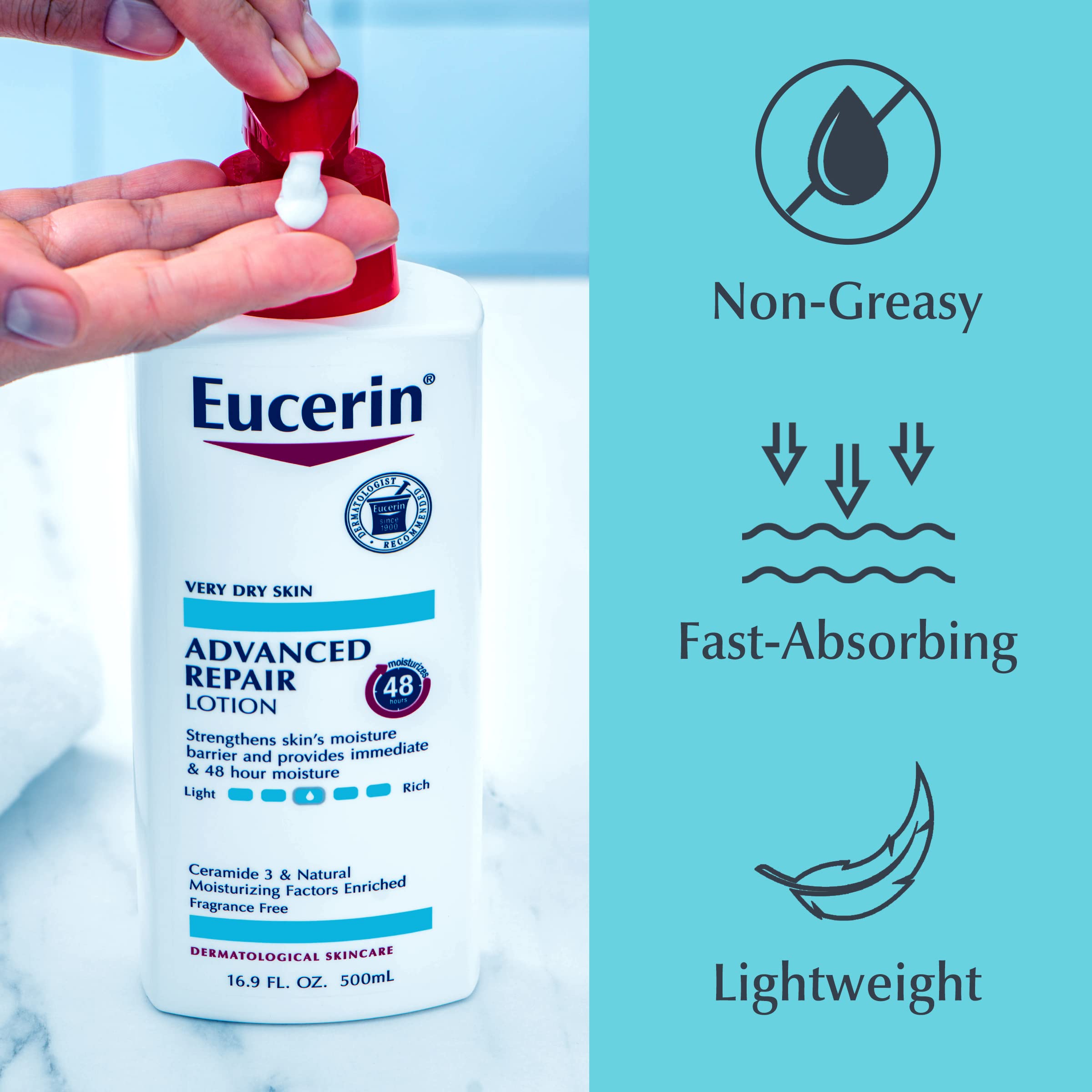 Eucerin Advanced Cleansing Body and Face Cleanser bottle for sensitive skin.