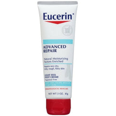Eucerin Advanced Repair Foot Cream tube view showing premium hydration for very dry feet.