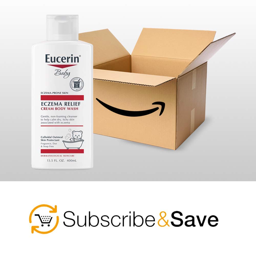 Gentle bath routine with Eucerin Baby Eczema Relief Cream Body Wash after bath