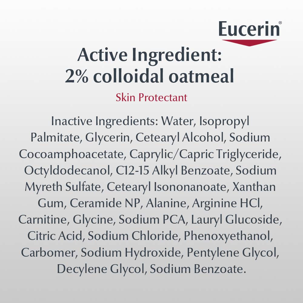 Full bottle of Eucerin Baby Eczema Relief Cream Body Wash on neutral background