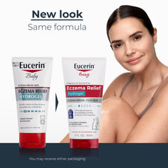 Eucerin hydrogel being applied to skin for immediate cooling relief