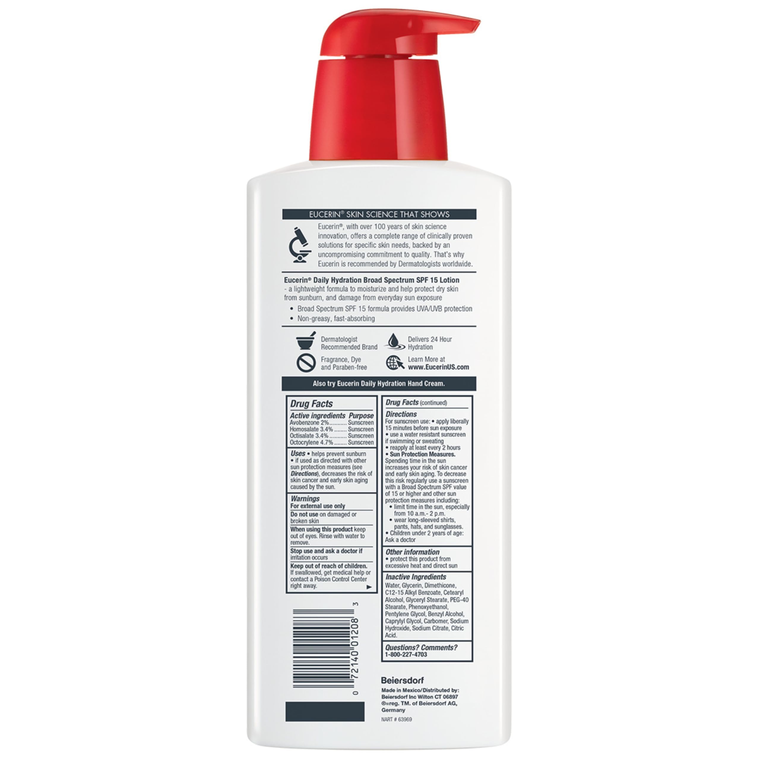 Eucerin three-pack packaging shown for convenient, value-packed skincare.