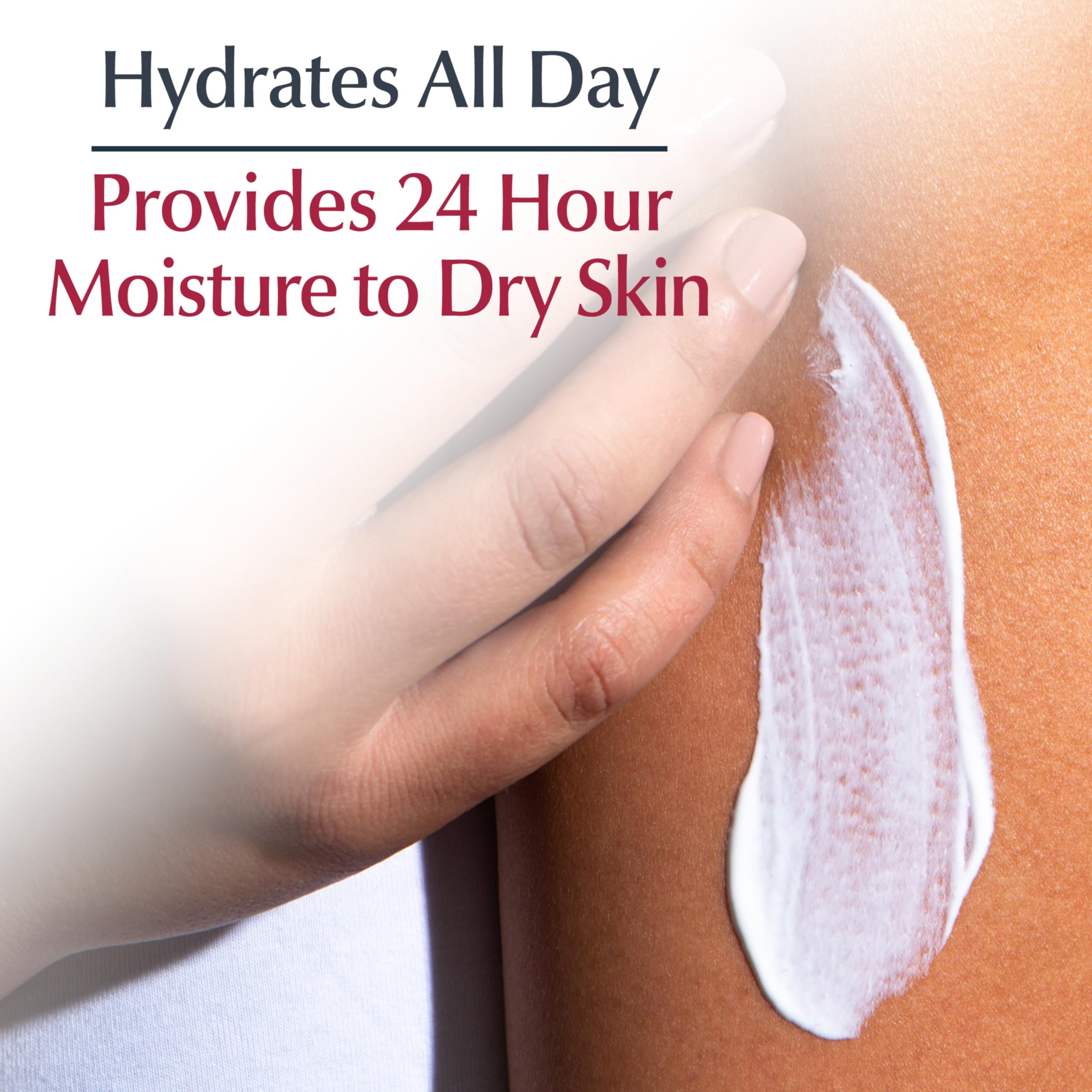 Texture swatch of Eucerin Daily Hydration showing light, fast-absorbing consistency.