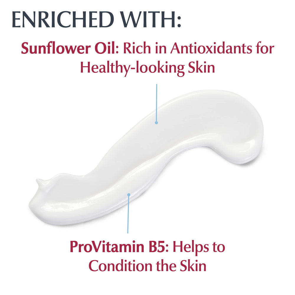 Eucerin Daily Hydration with Sunflower Oil nourishes skin gently.