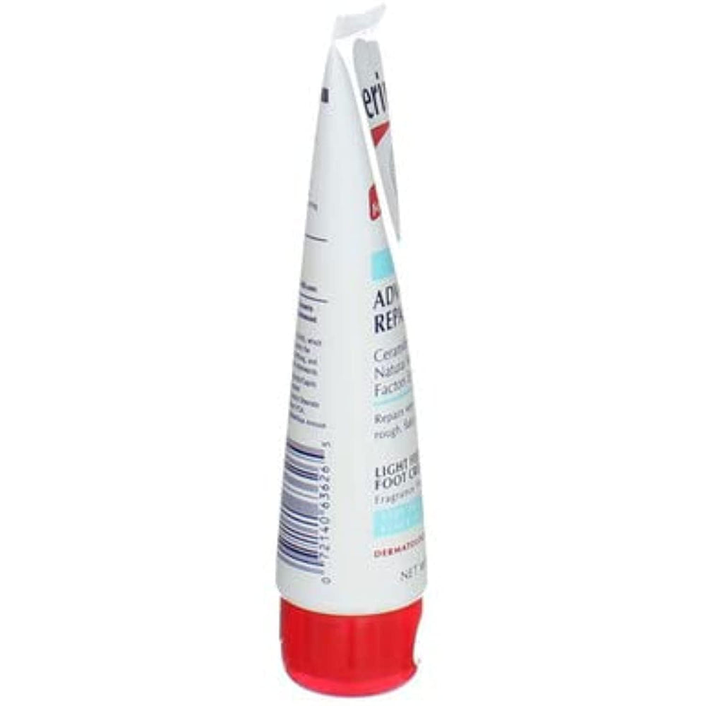 Eucerin Dry skin foot closeup suggests smoothing rough areas.
