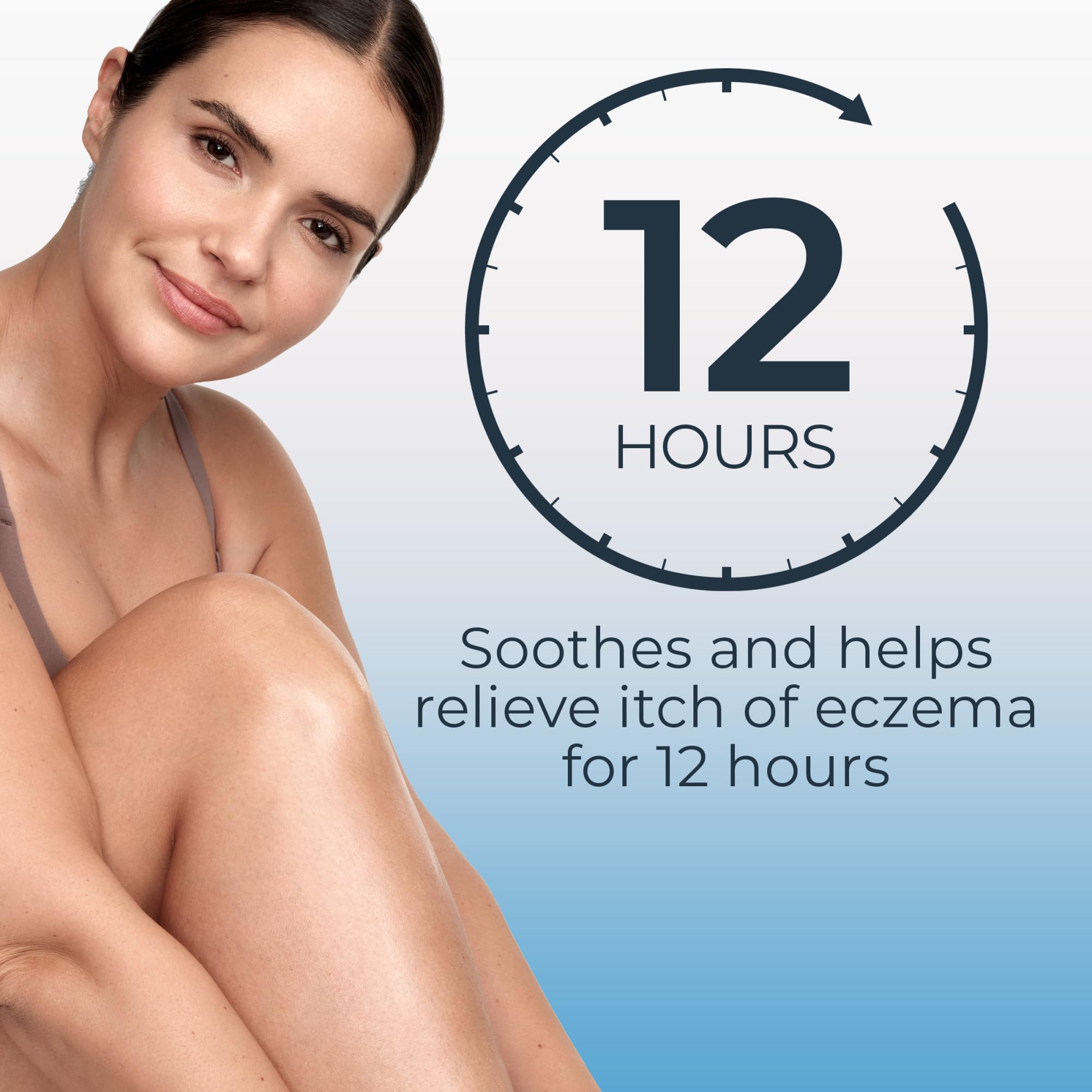 Fragrance-free label on Eucerin Eczema Relief Hydrogel emphasizes steroid-free formula.