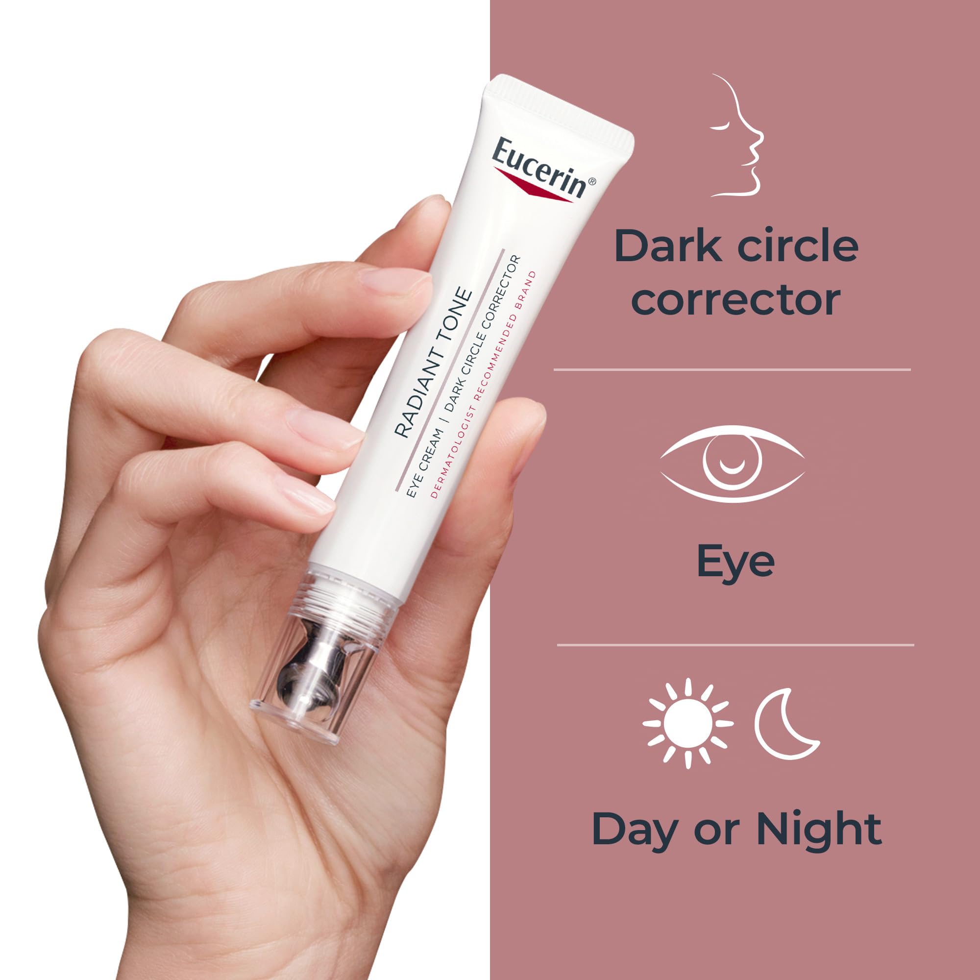 Eucerin Eye Puffiness Reduction shows soothing under-eye swelling decrease