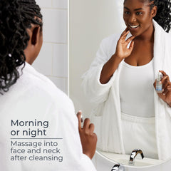 Applying Eucerin Immersive Hydration Serum to the face shows smooth glide