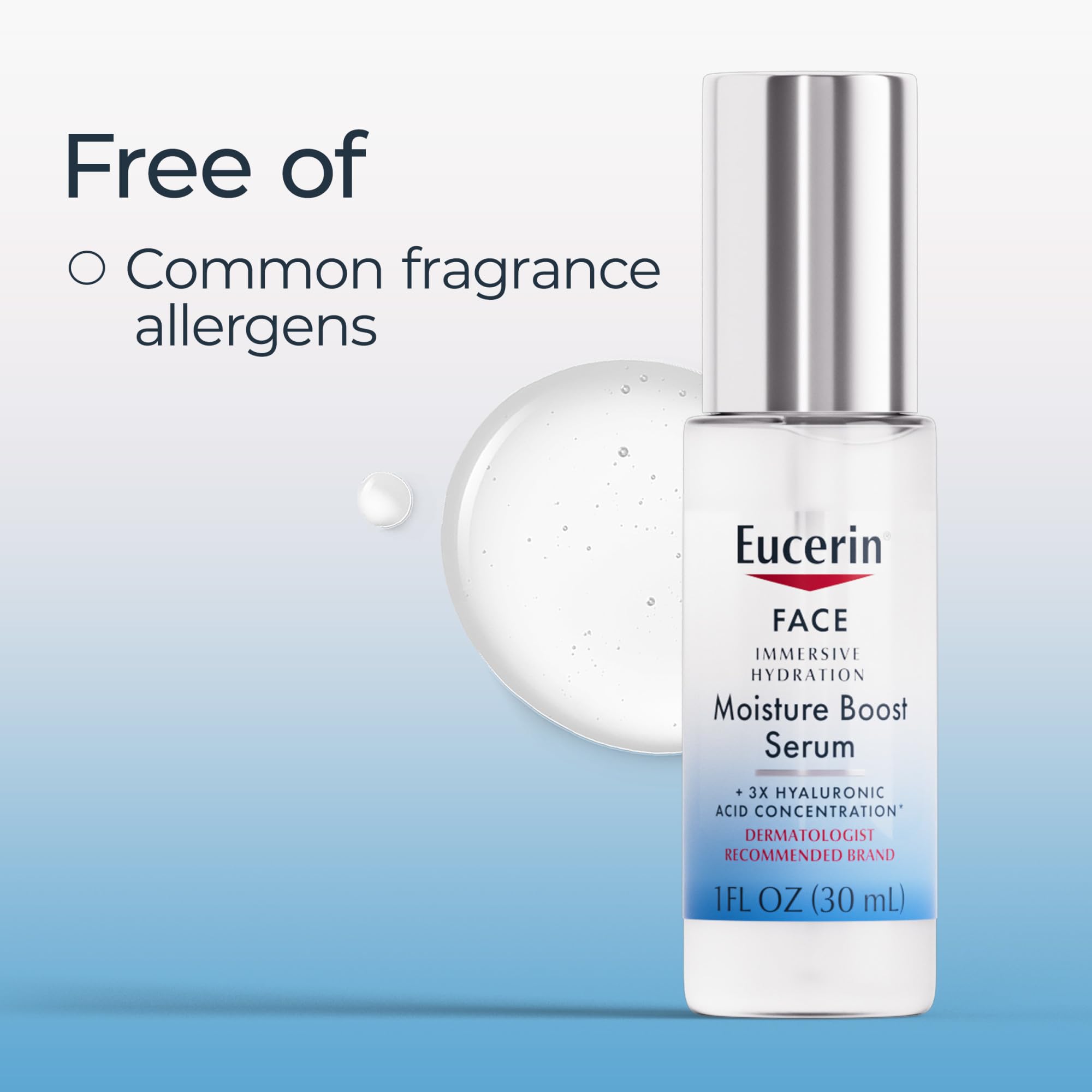 Serum on skin shows hydrated, comfortable feel with Eucerin Immersive Hydration