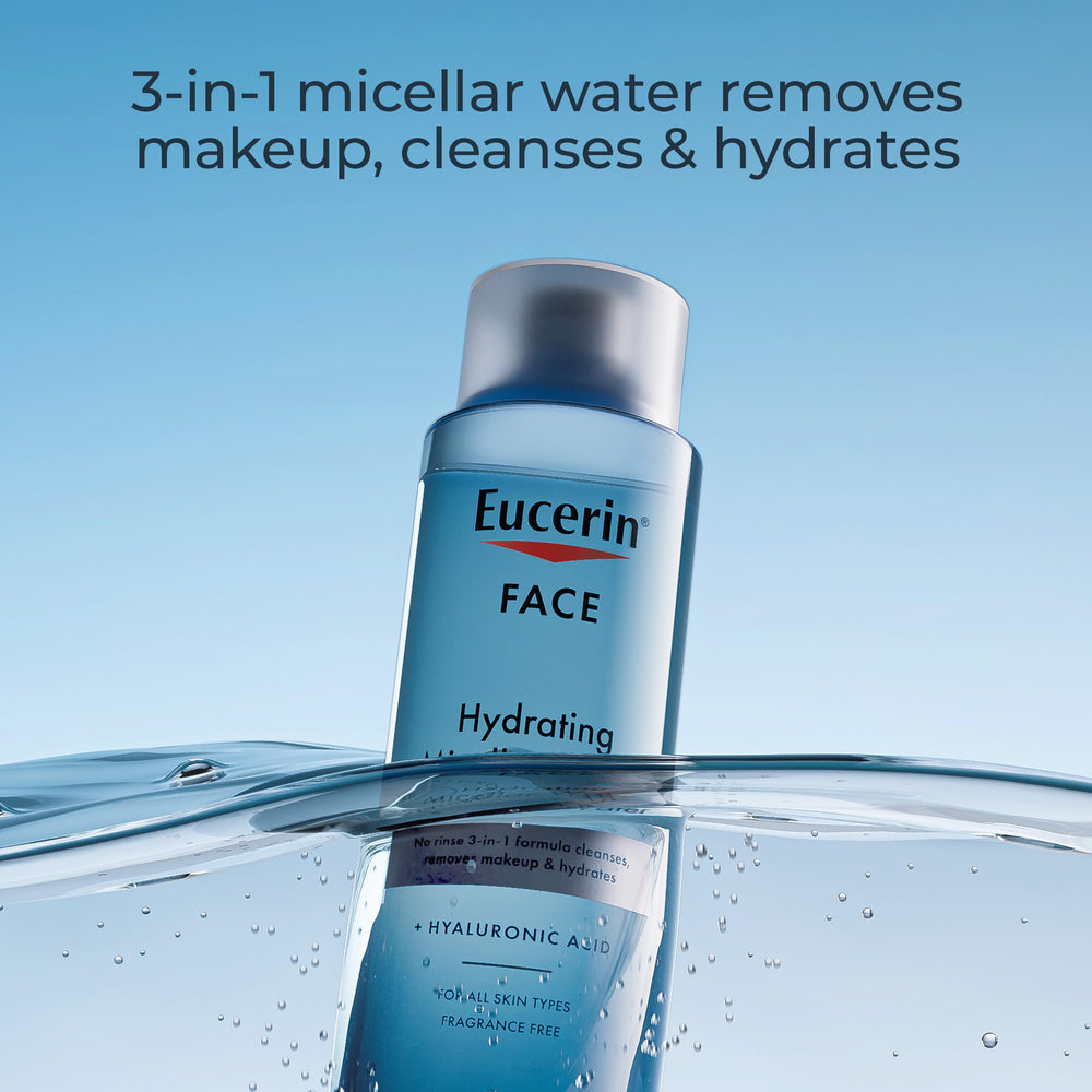 Eucerin makeup remover on cotton pad for easy use