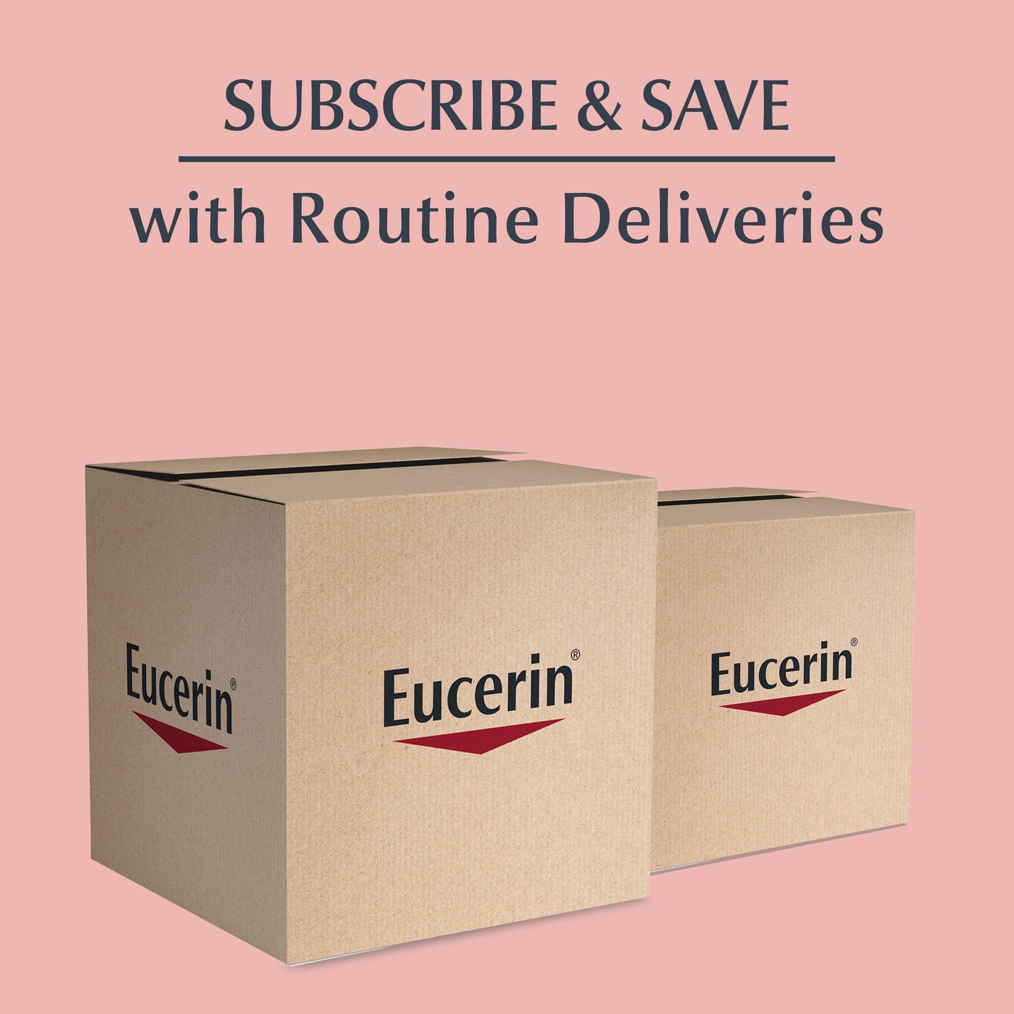 Close view of fragrance-free Eucerin set designed for sensitive skin types.