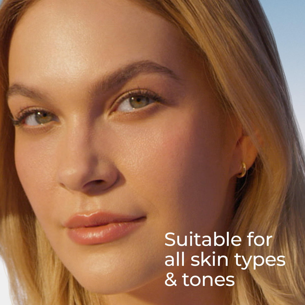 Eucerin Sun Advanced Hydration bottle under makeup for seamless layering