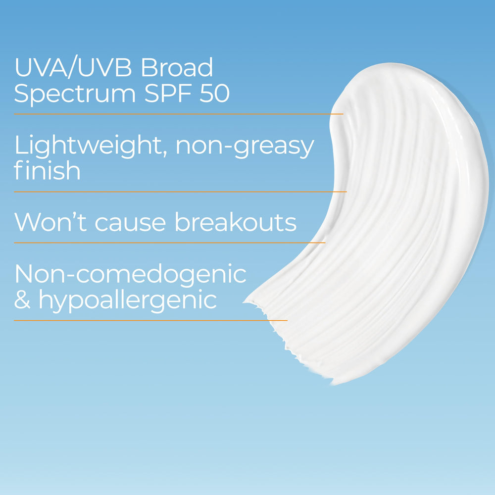 Eucerin Sun Clear Skin Face Sunscreen SPF 50 for daily, non-greasy protection.