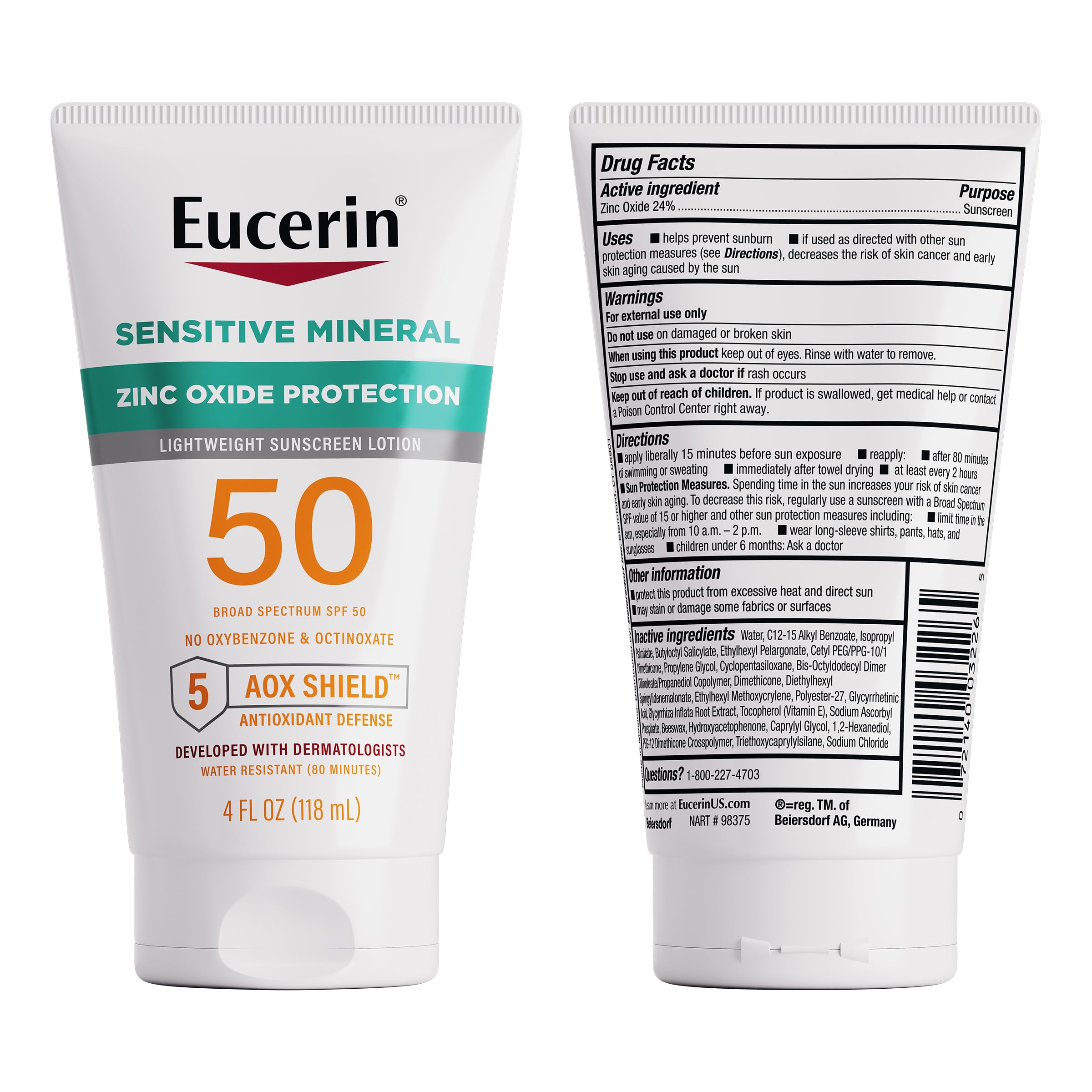 Eucerin sunscreen is fragrance and chemical-free to minimize irritants.