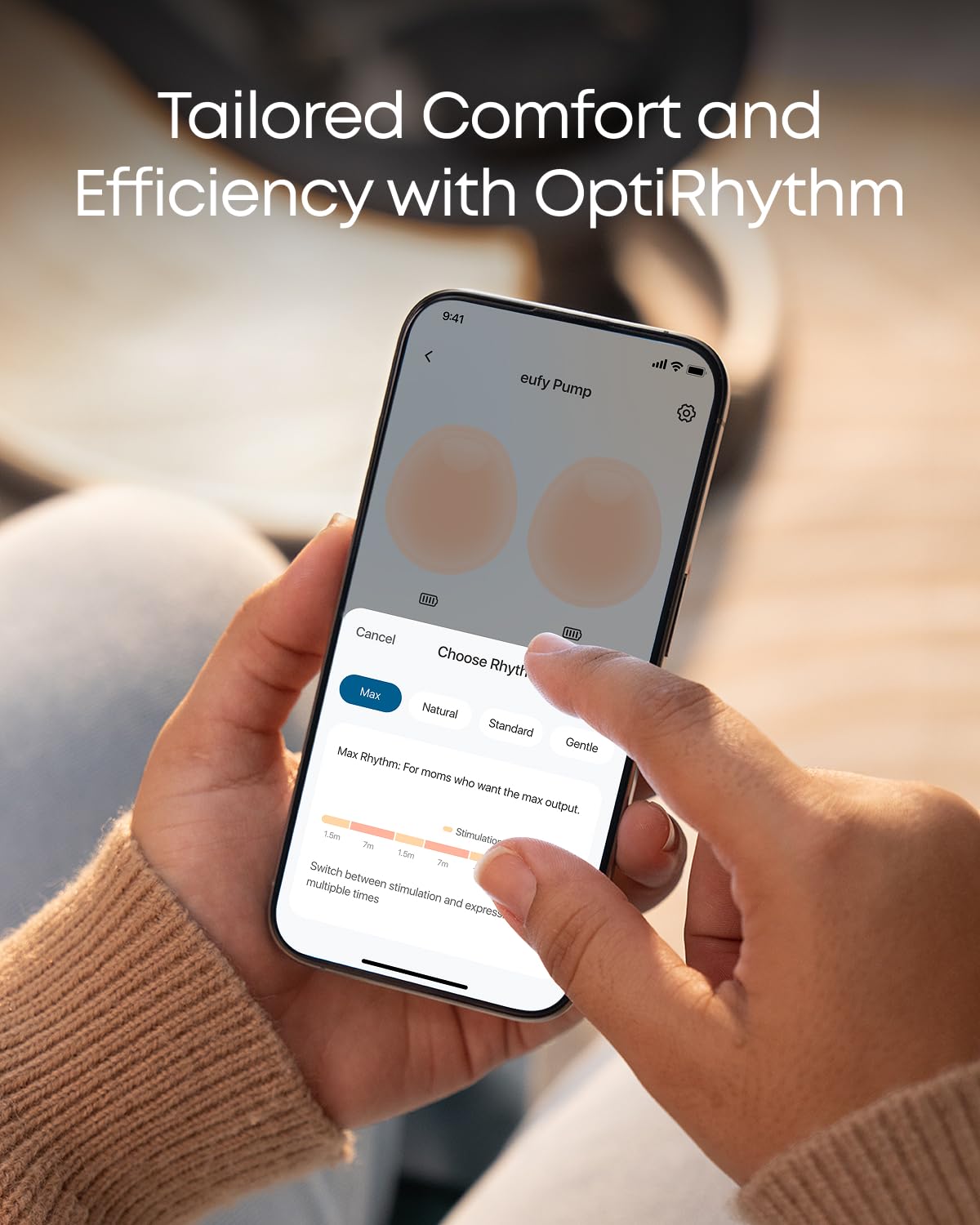 eufy Security S1 Pro ultra-quiet design supports discreet in-bra use.