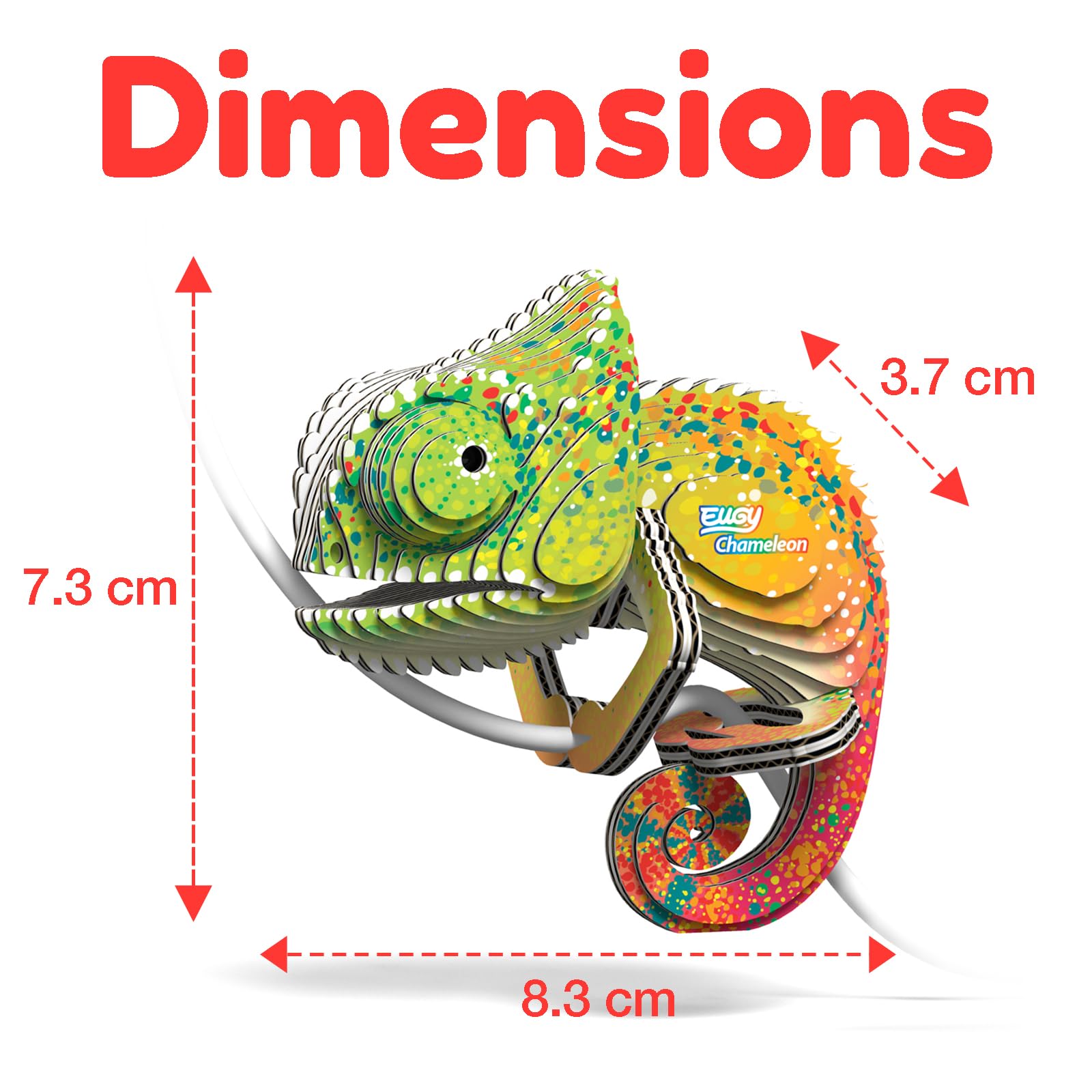 Biodegradable cardboard frame of the EUGY Chameleon highlights eco-friendly design.