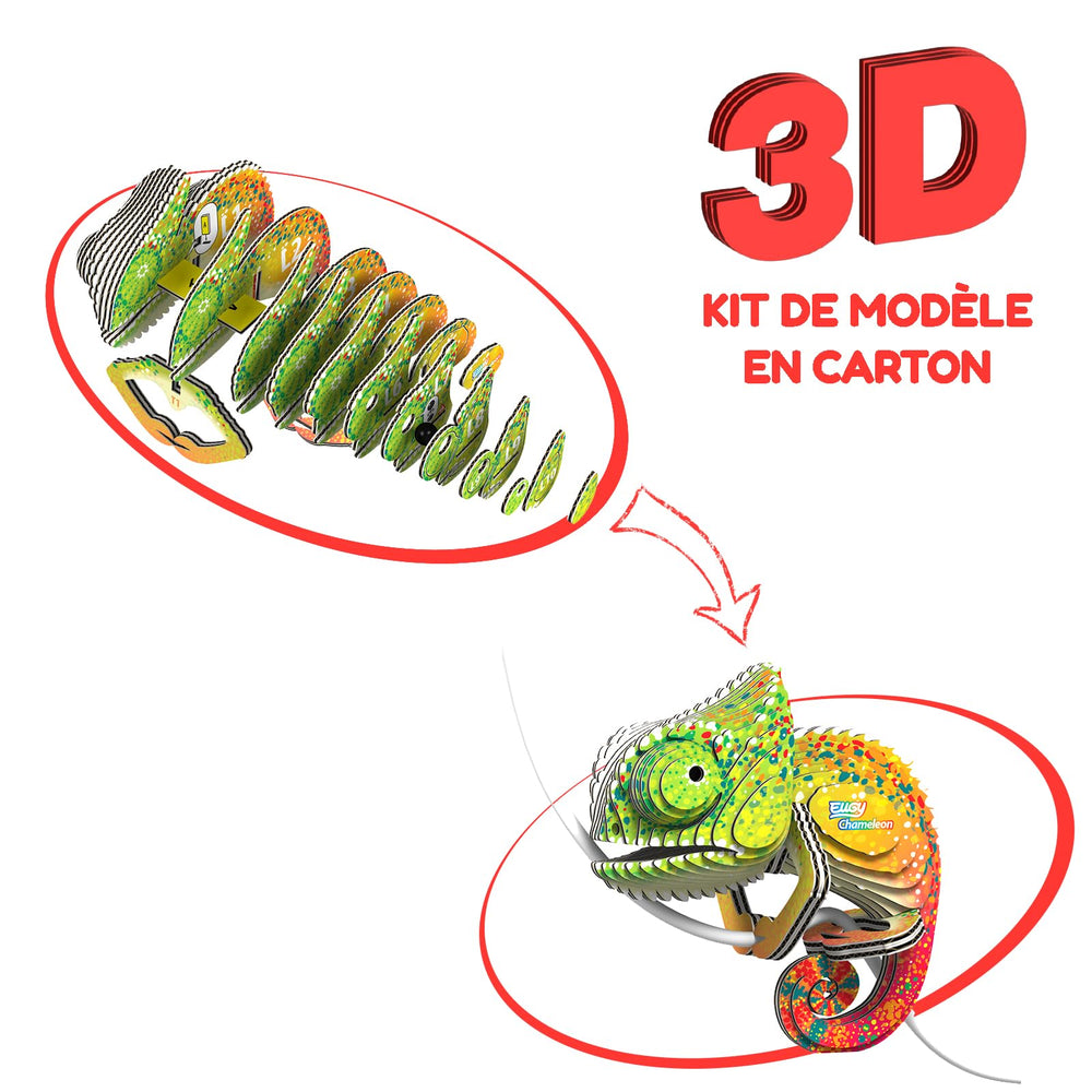 Kids assembling the EUGY Chameleon puzzle to boost fine motor skills.