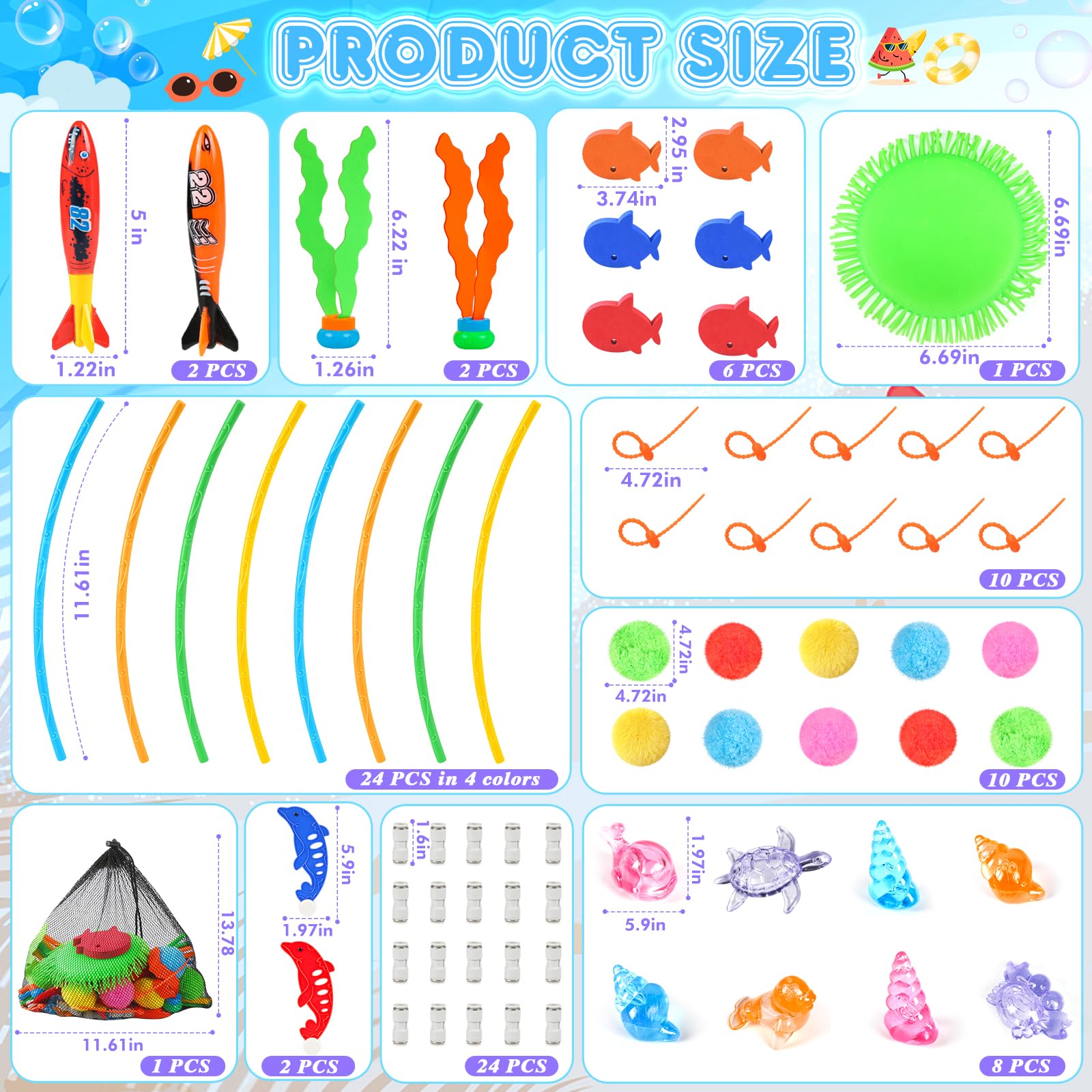 EULRGAUS tri-color fish floats add buoyant color and visibility.