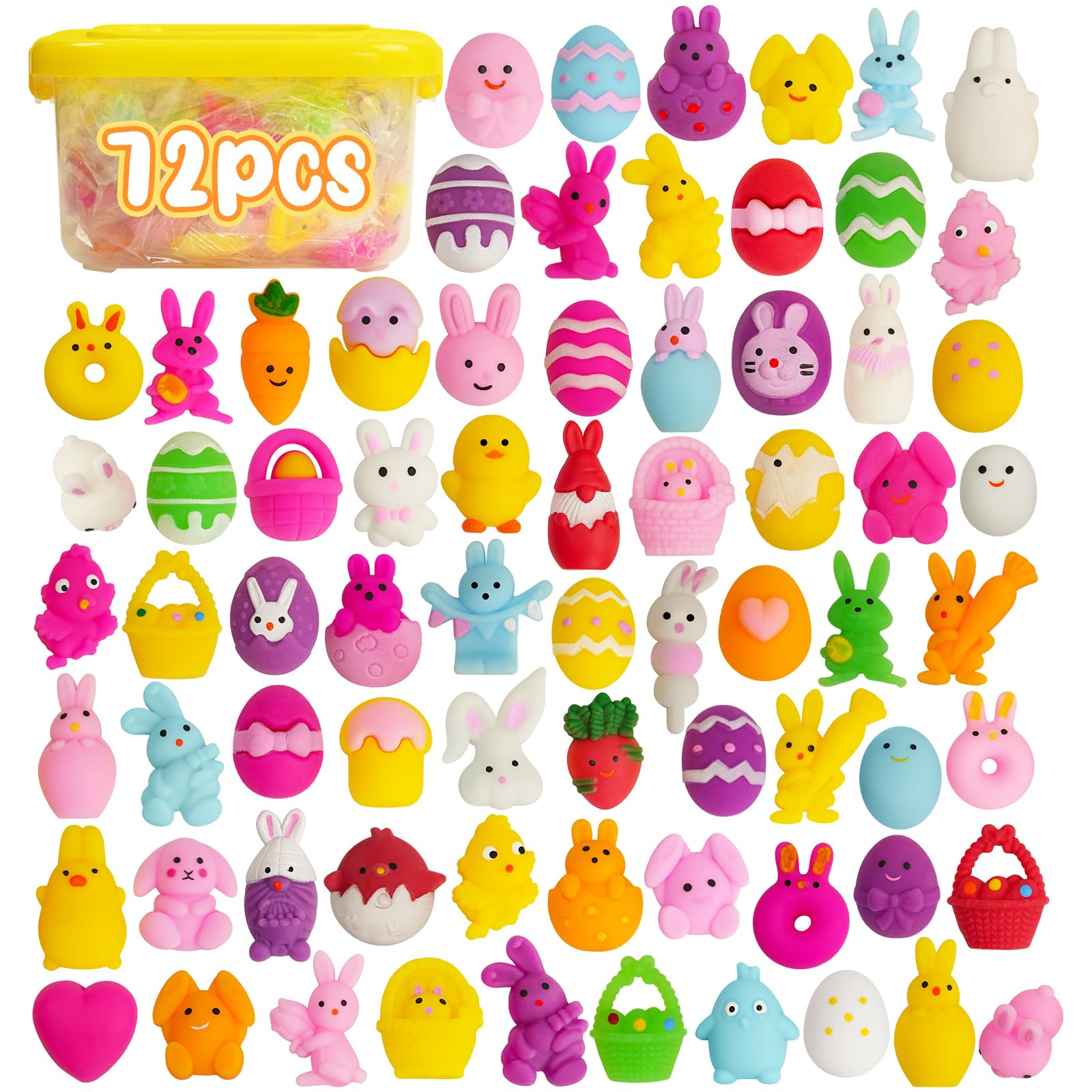 EUOCENK Easter Mochi Squishy bunnies pack for baskets and classroom activities.