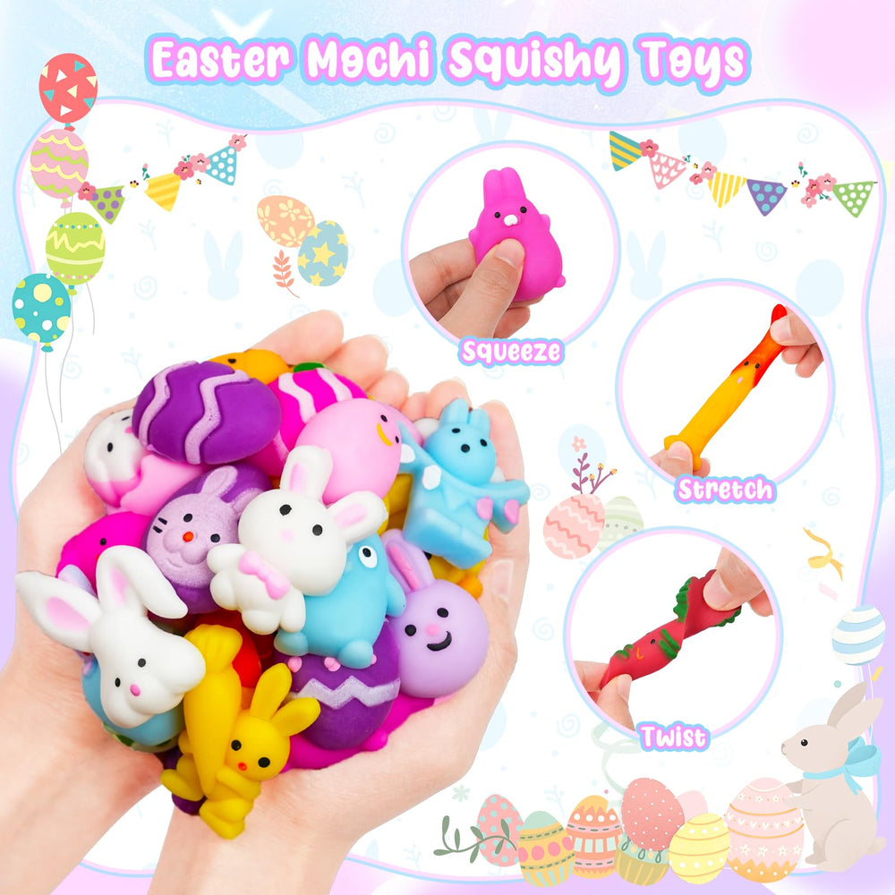 EUOCENK Easter mochi squishy carrot, colorful decor and learning aid for kids.