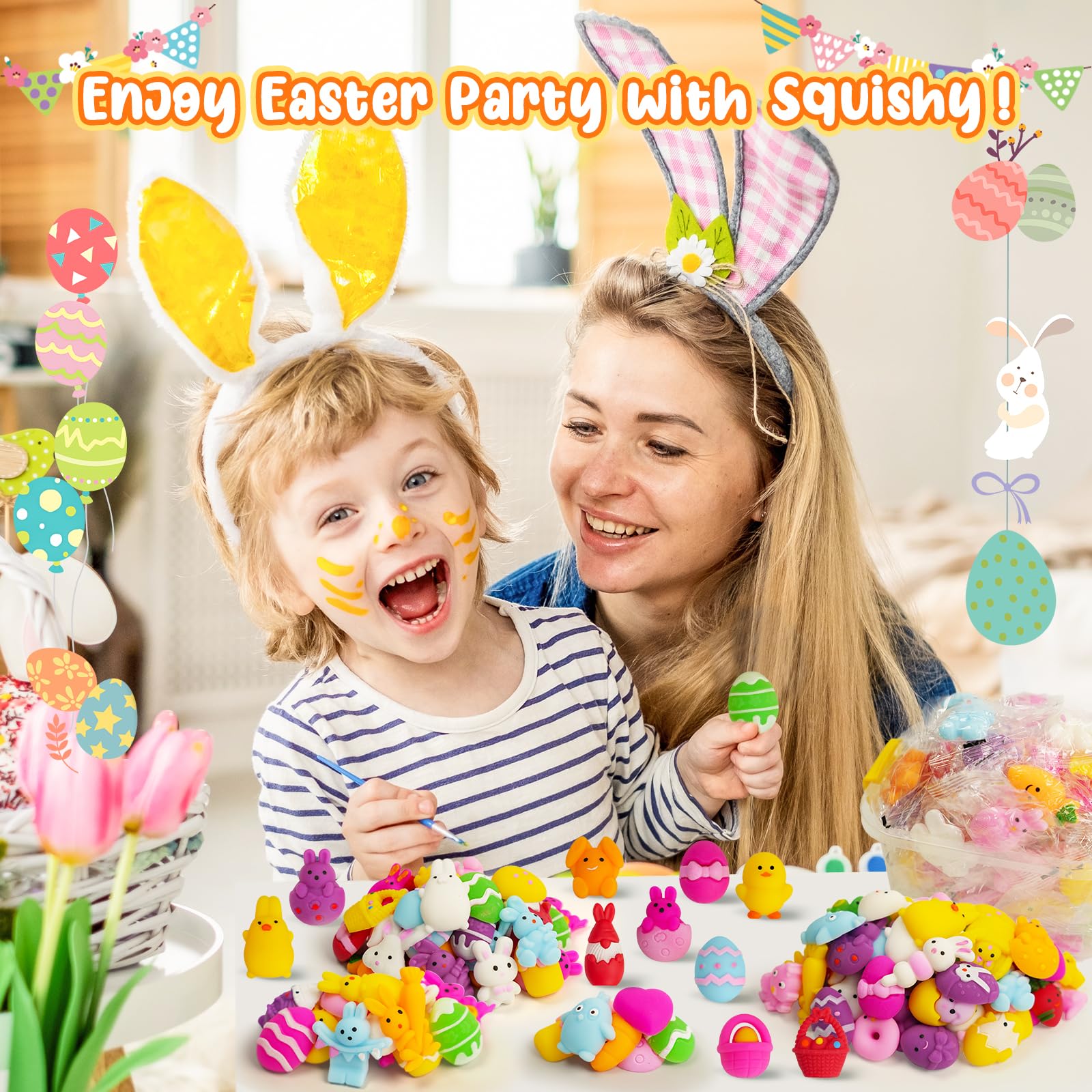 EUOCENK Easter Mochi Squishy chicks playful shapes for egg hunts and gifts.