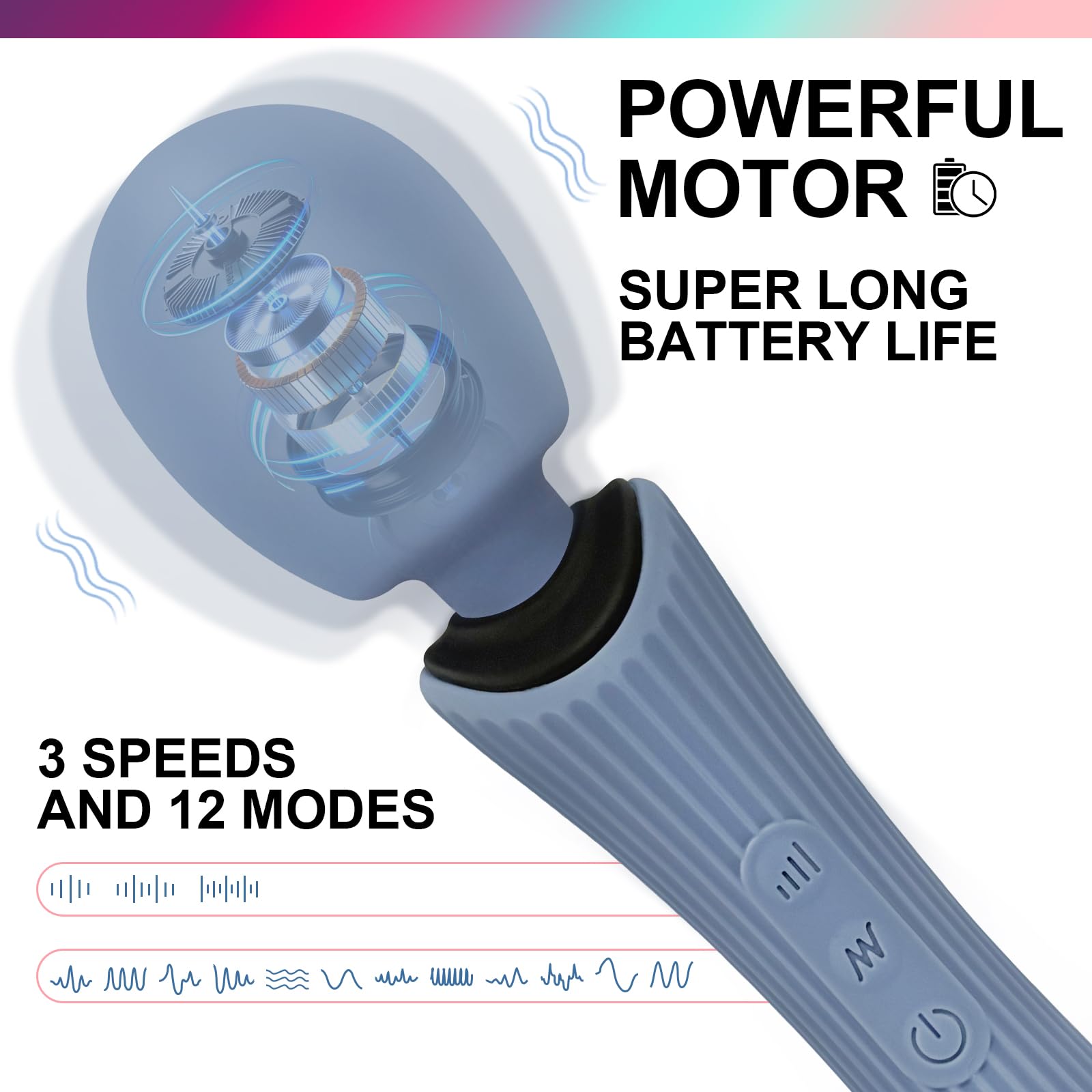 Premium silicone finish on EUOTHY wand massager feels smooth on skin.