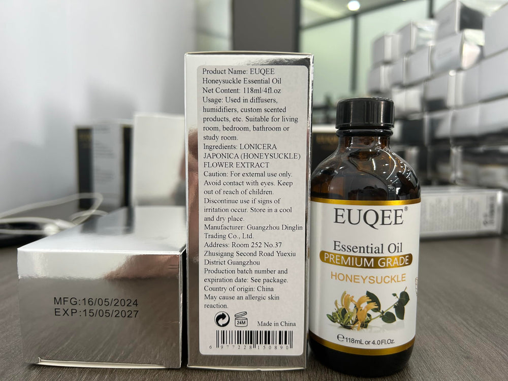 EUQEE Honeysuckle Essential Oil petals closeup signaling natural sourcing