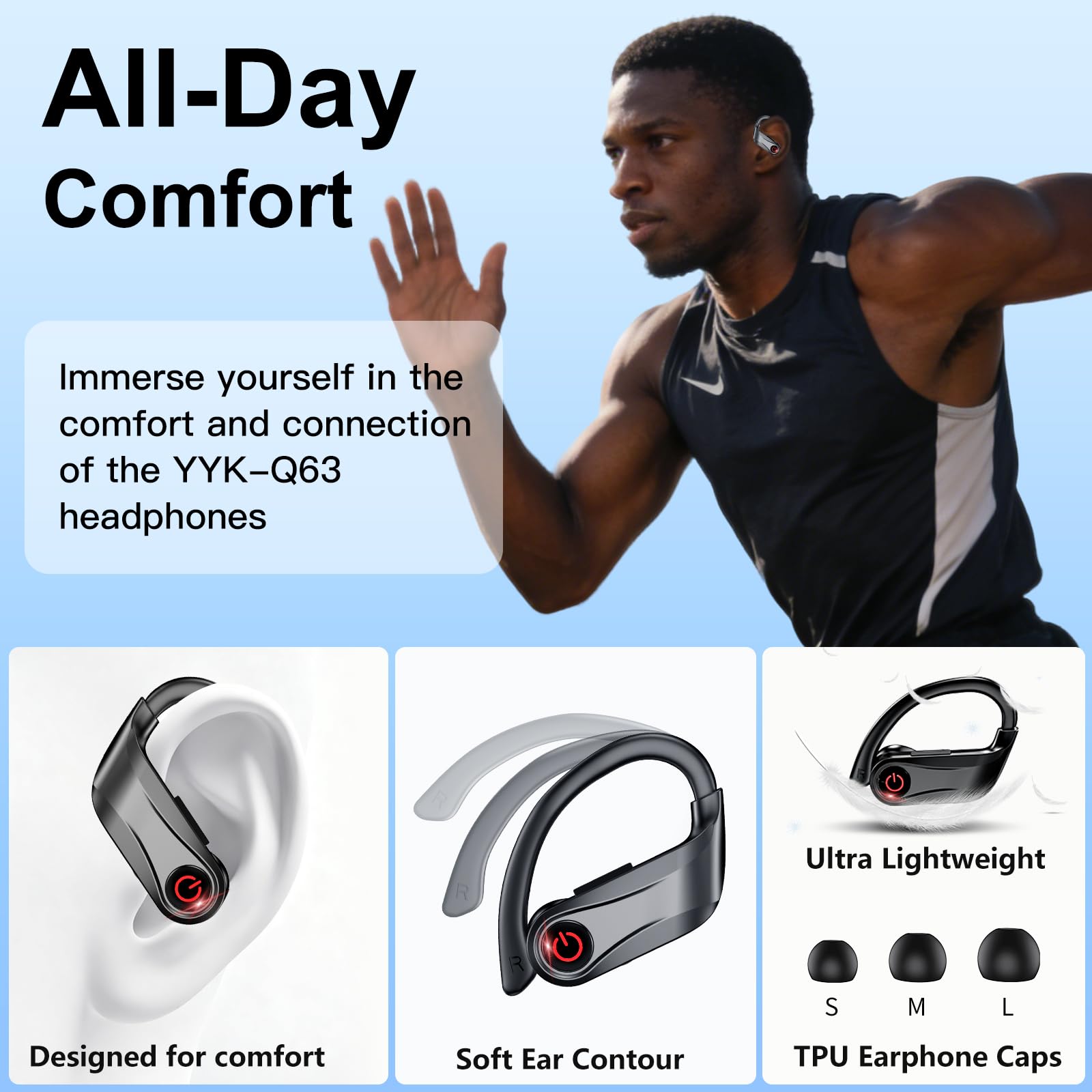 EUQQ noise-cancelling earbuds with ENC and CVC 8.0 for clear calls.